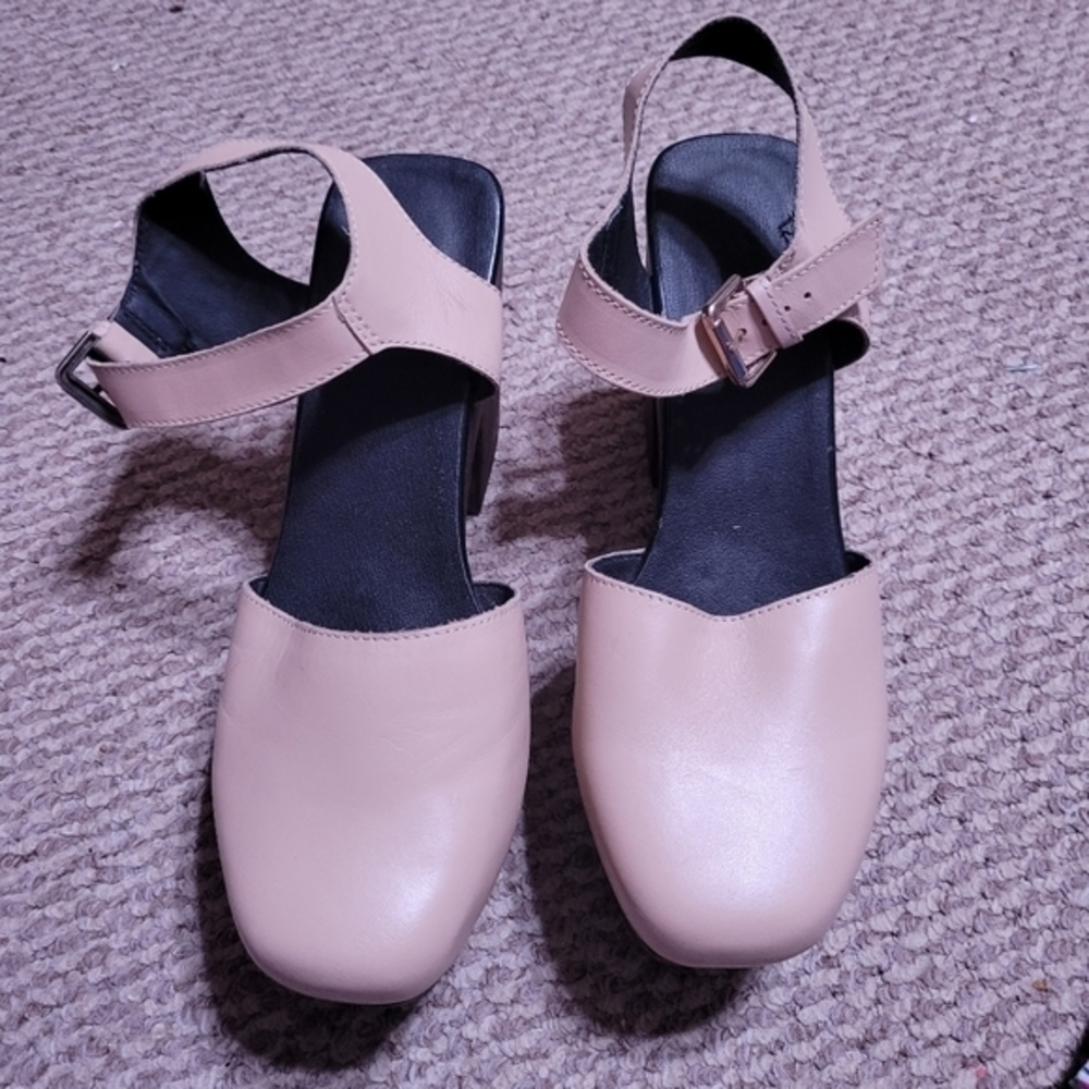 TopShop size 42 wood platform heels